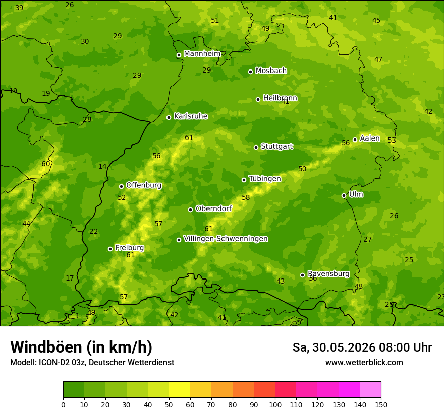 Maximale Windböen