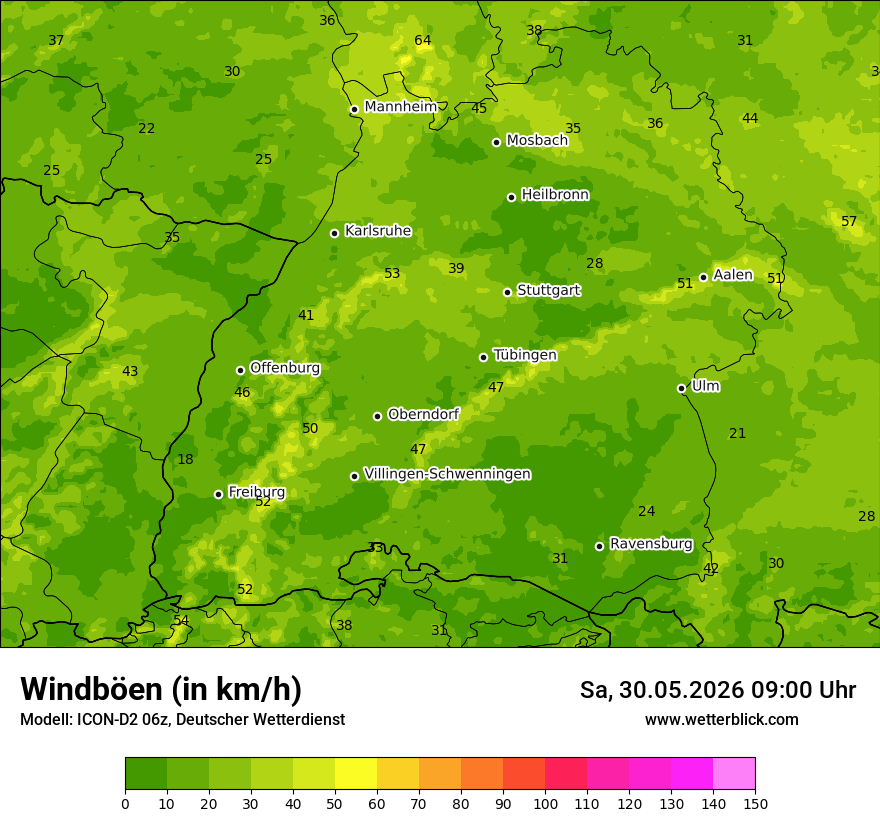 Maximale Windböen