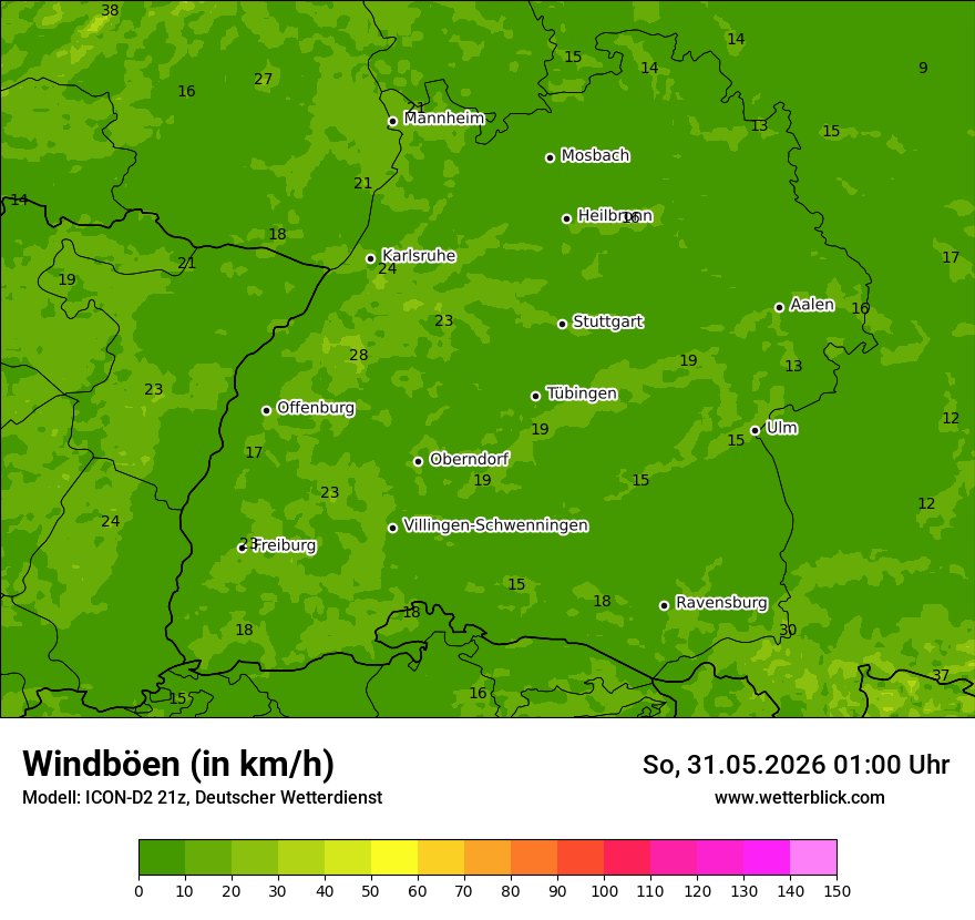 Maximale Windböen