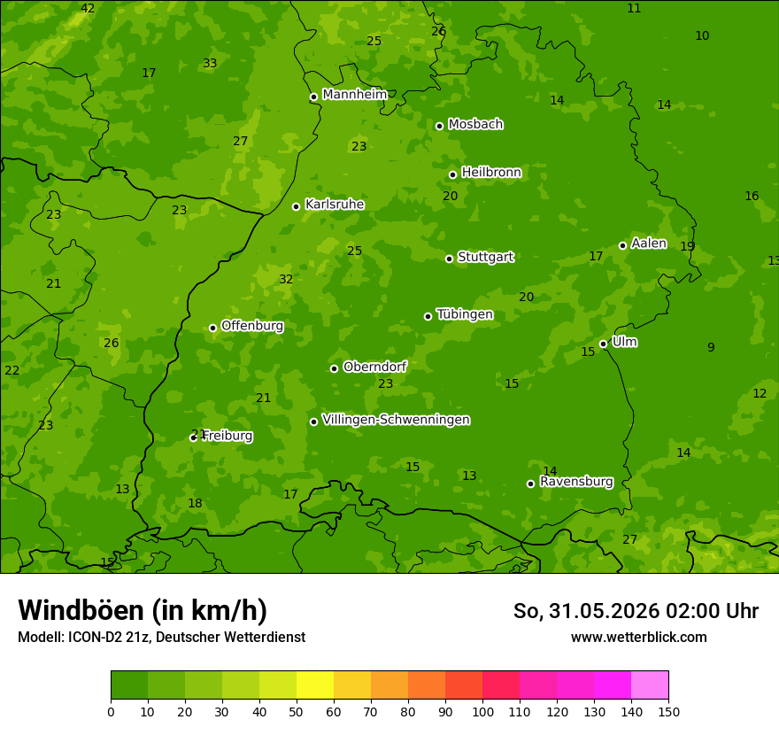 Maximale Windböen