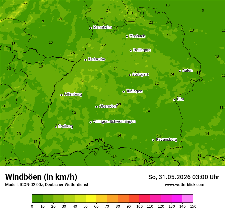 Maximale Windböen