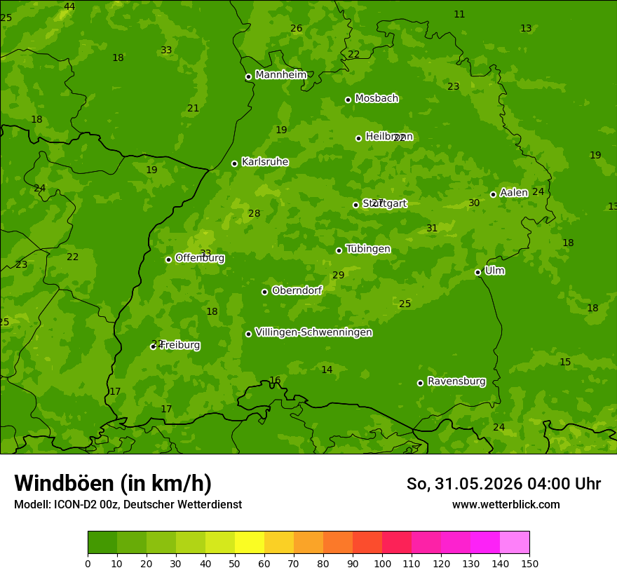 Maximale Windböen