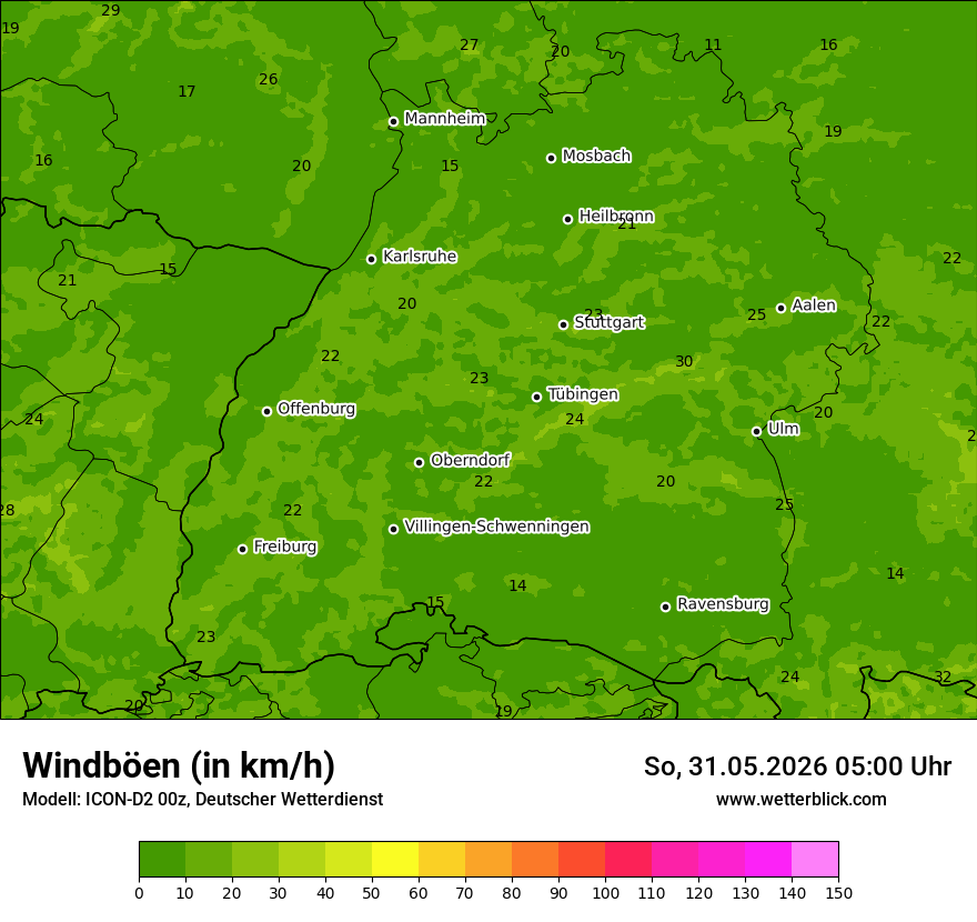 Maximale Windböen