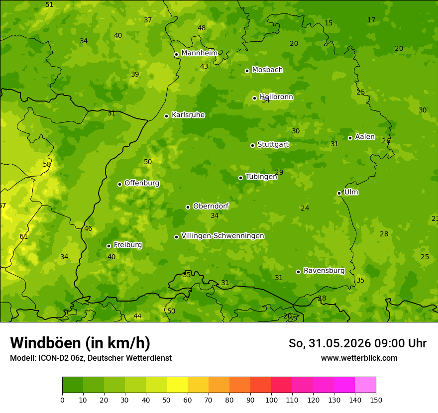 Maximale Windböen
