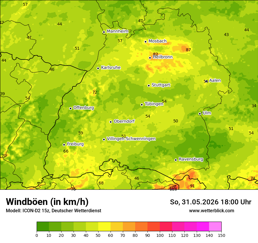 Maximale Windböen