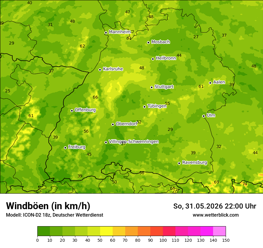 Maximale Windböen