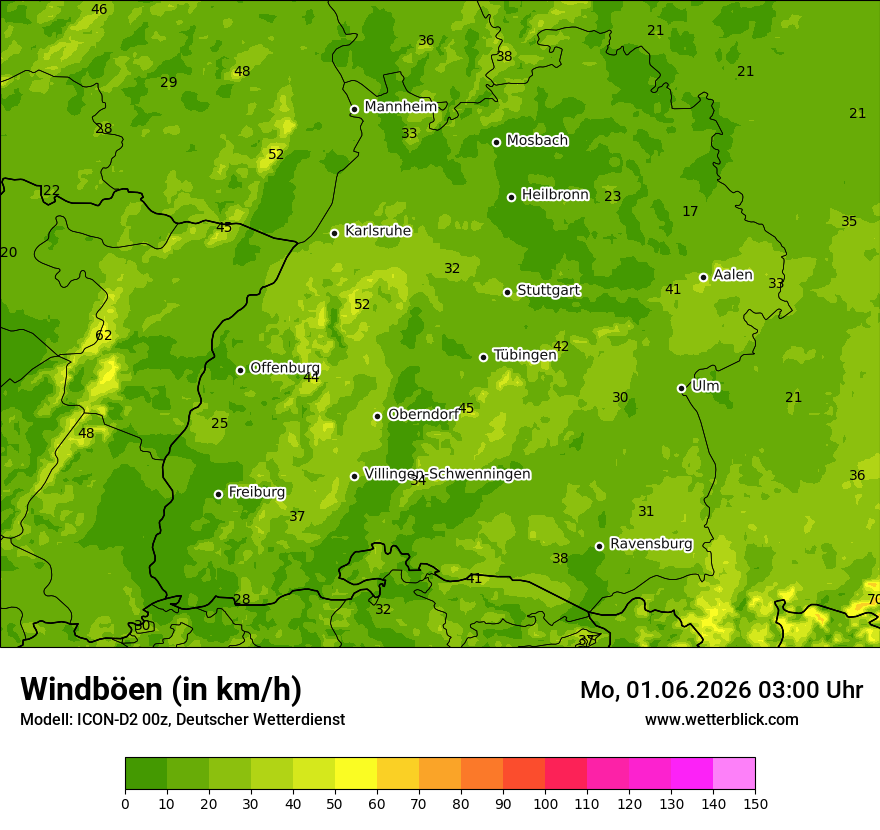 Maximale Windböen