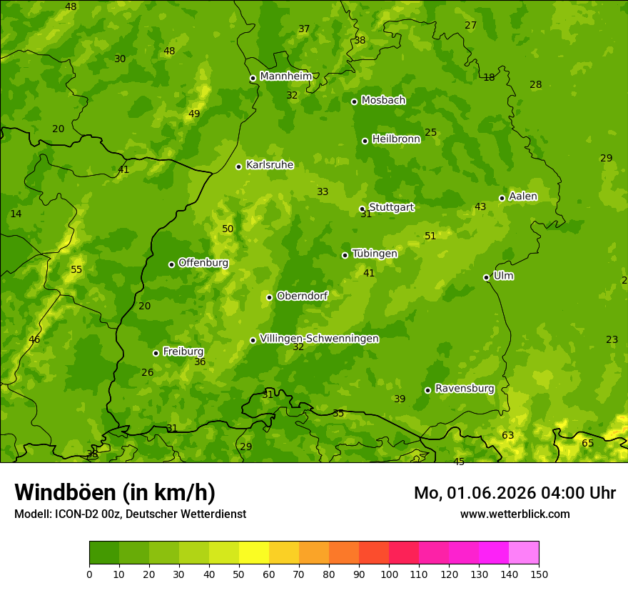 Maximale Windböen