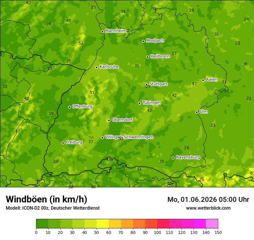 Maximale Windböen