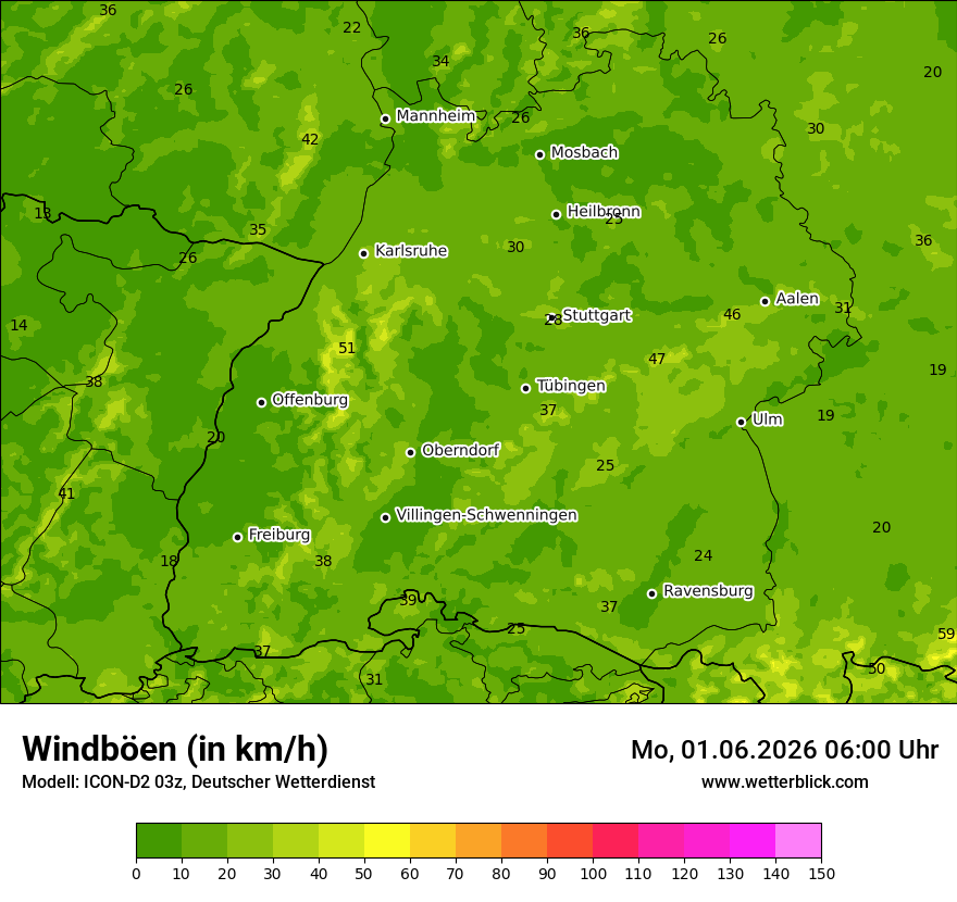 Maximale Windböen