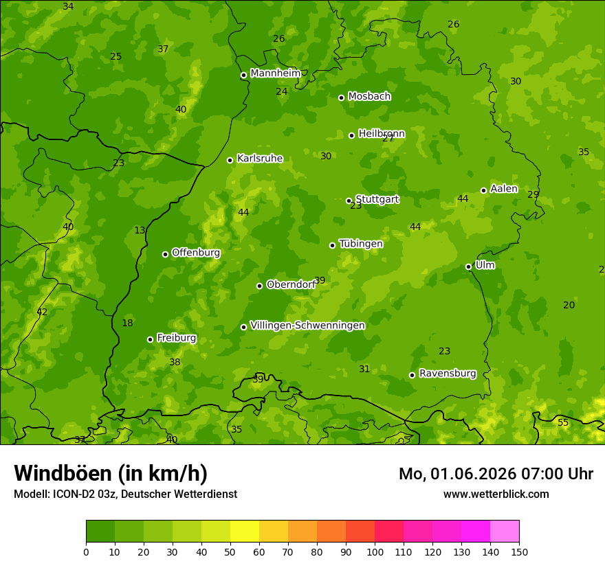 Maximale Windböen