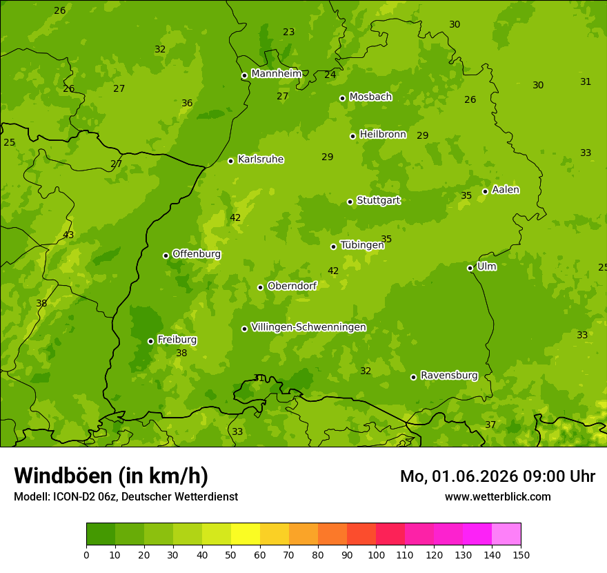 Maximale Windböen