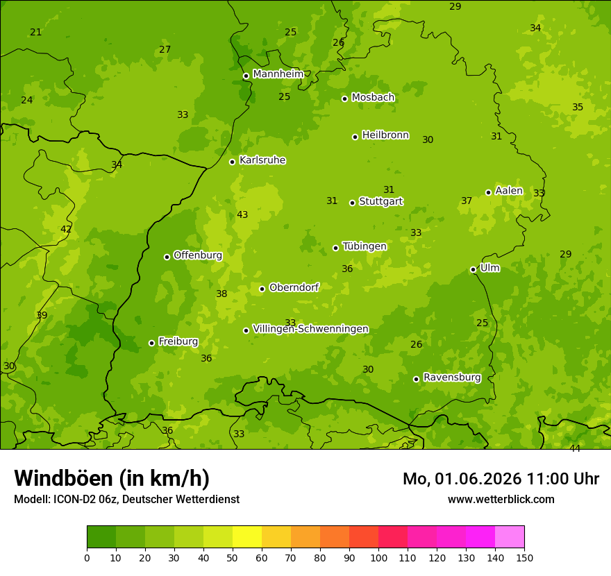 Maximale Windböen