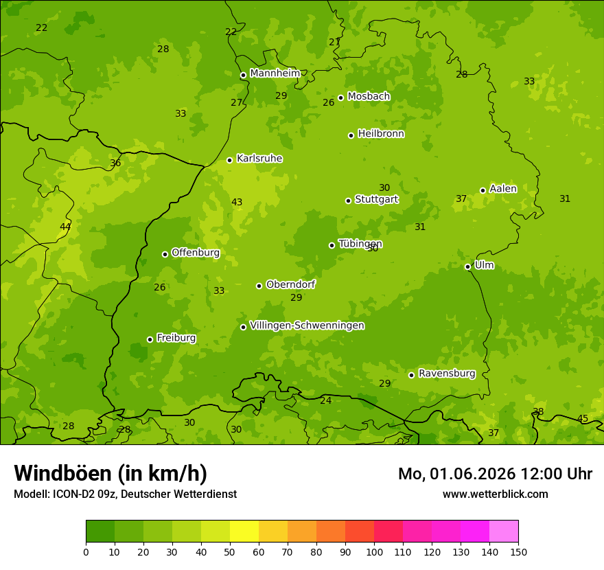Maximale Windböen