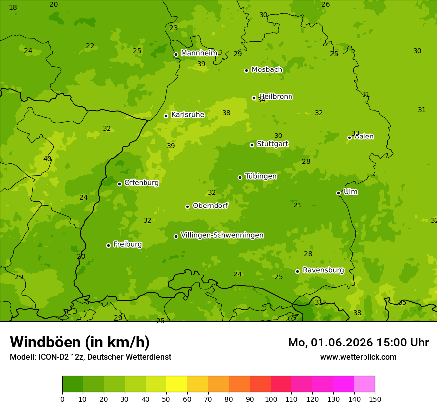 Maximale Windböen