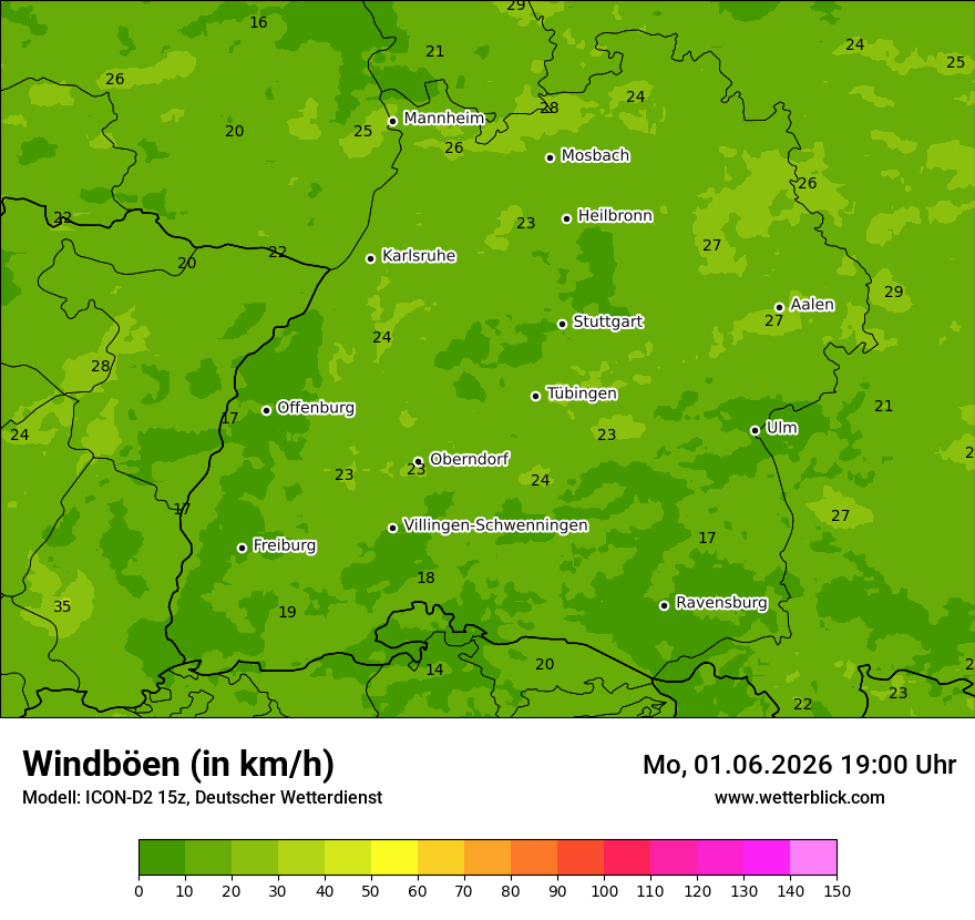 Maximale Windböen
