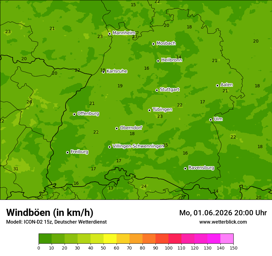 Maximale Windböen