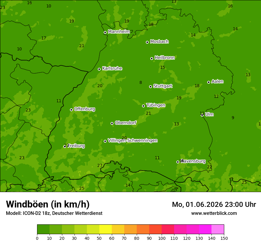 Maximale Windböen