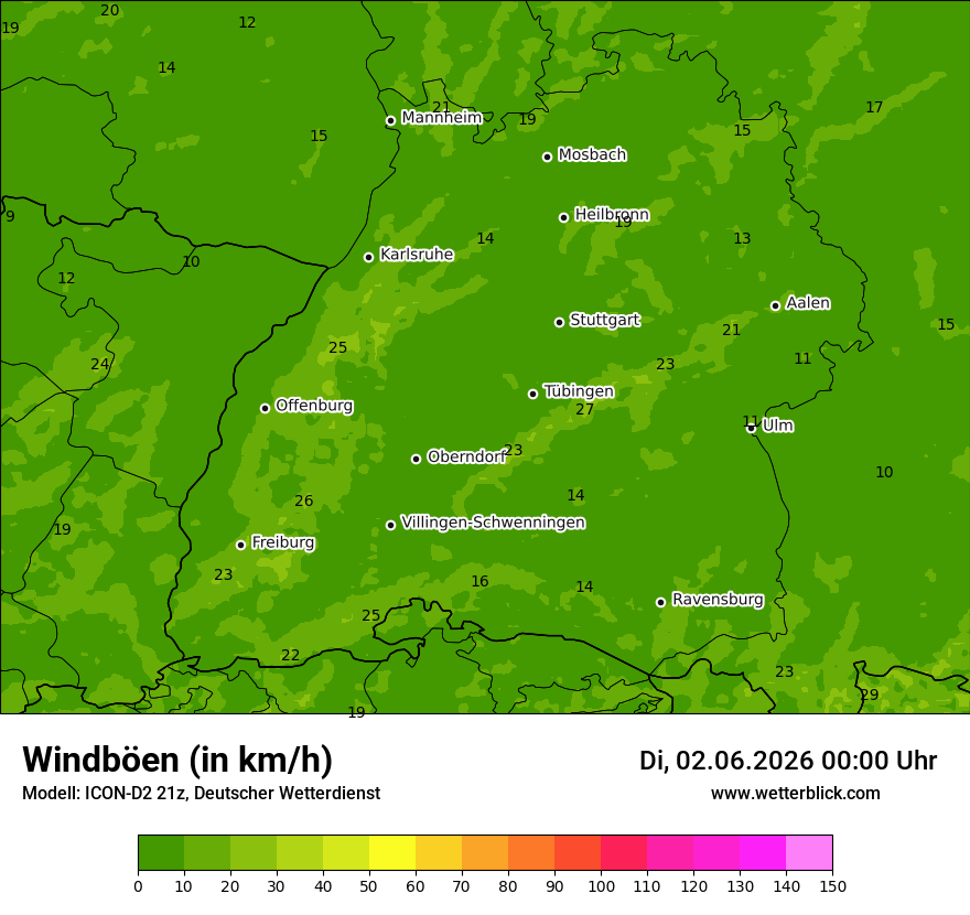 Maximale Windböen