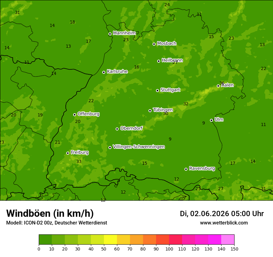 Maximale Windböen