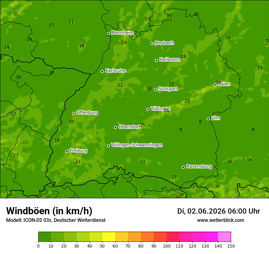 Maximale Windböen
