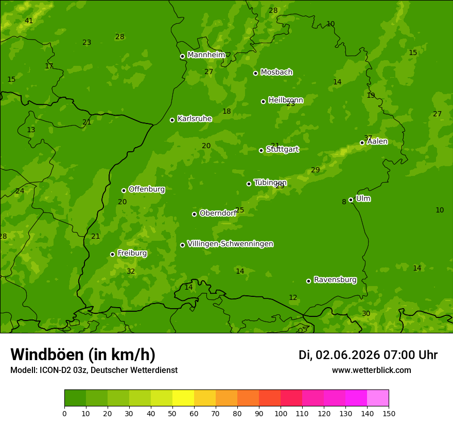 Maximale Windböen
