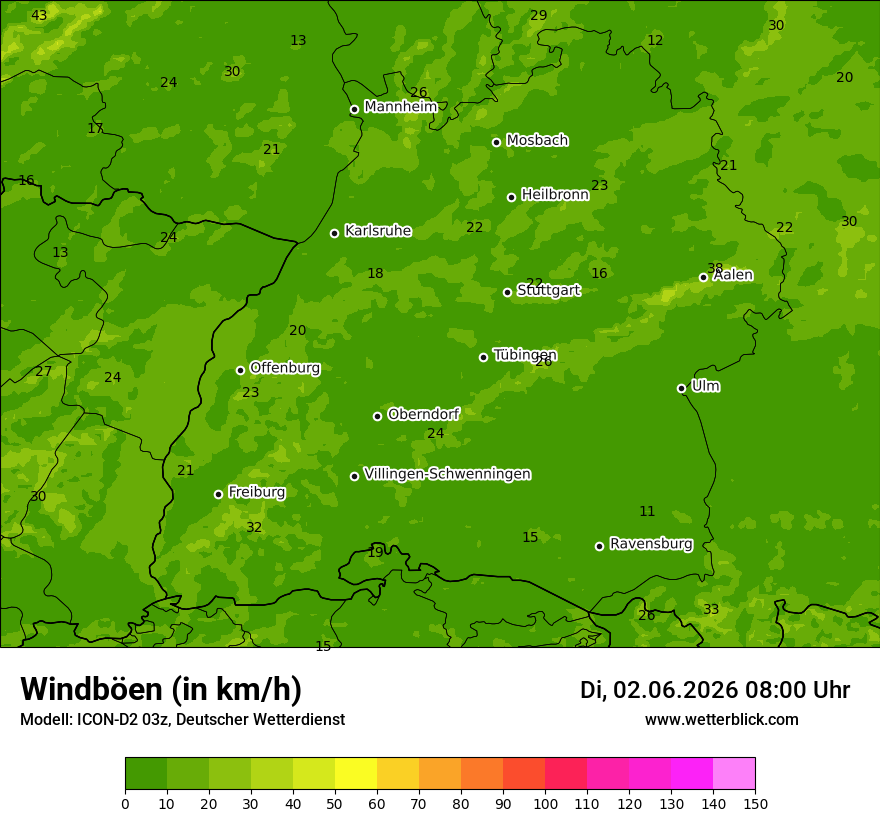 Maximale Windböen