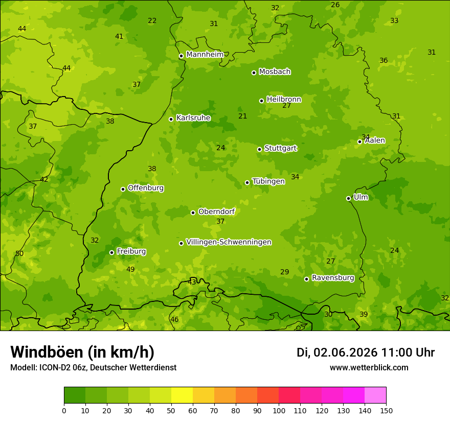 Maximale Windböen