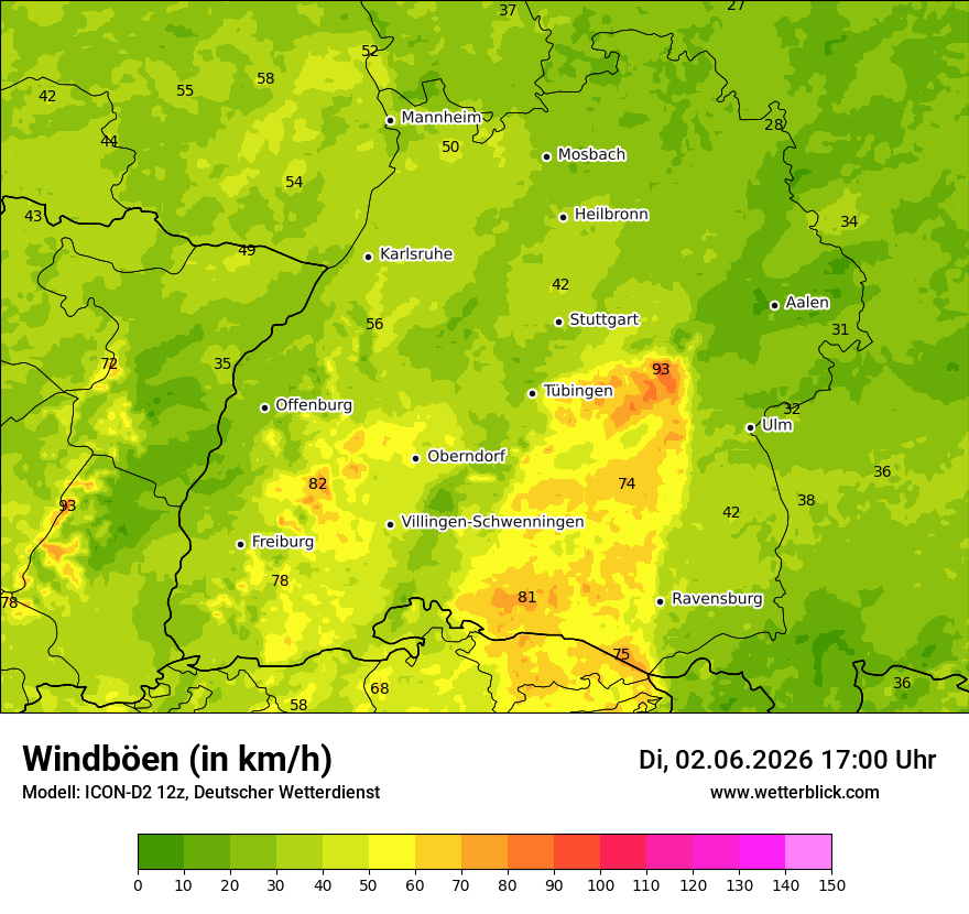 Maximale Windböen