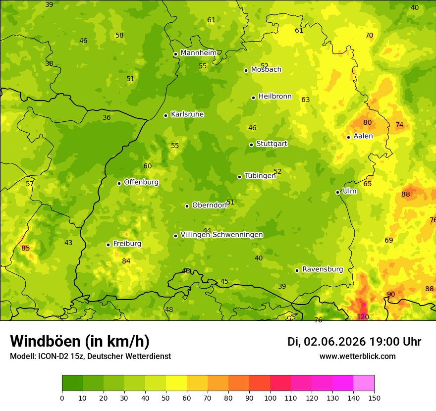 Maximale Windböen