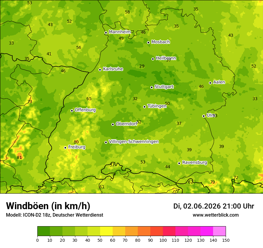 Maximale Windböen