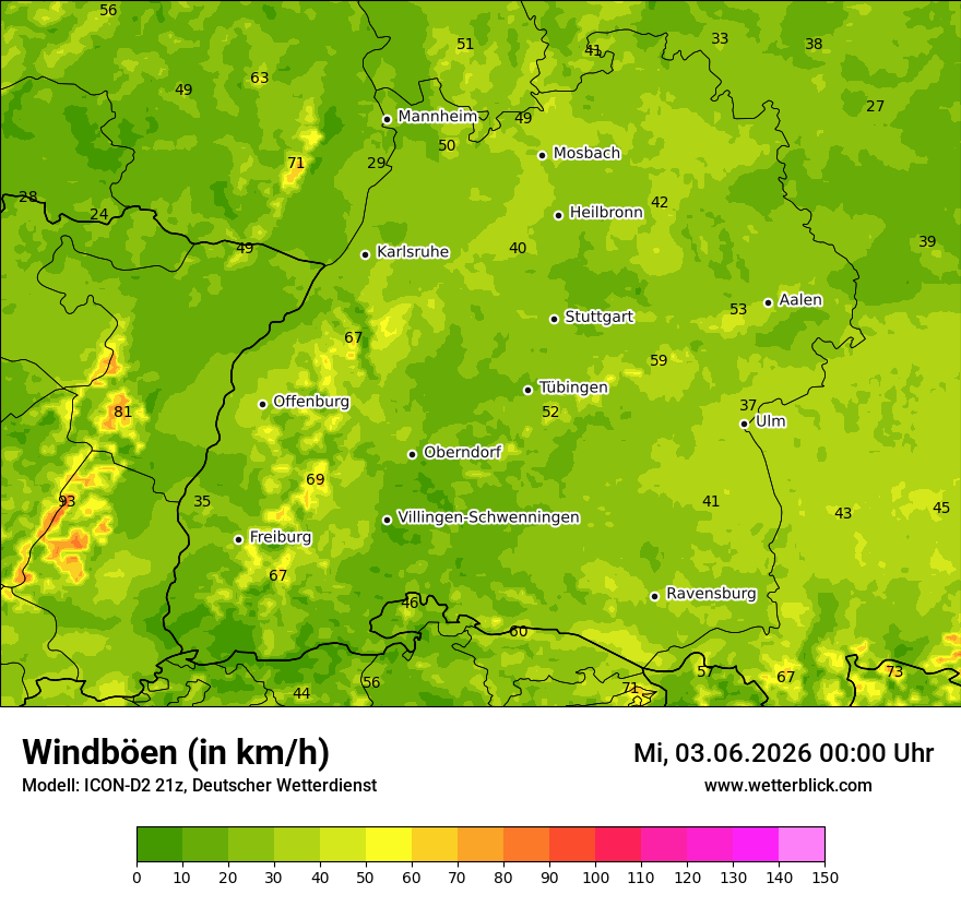 Maximale Windböen