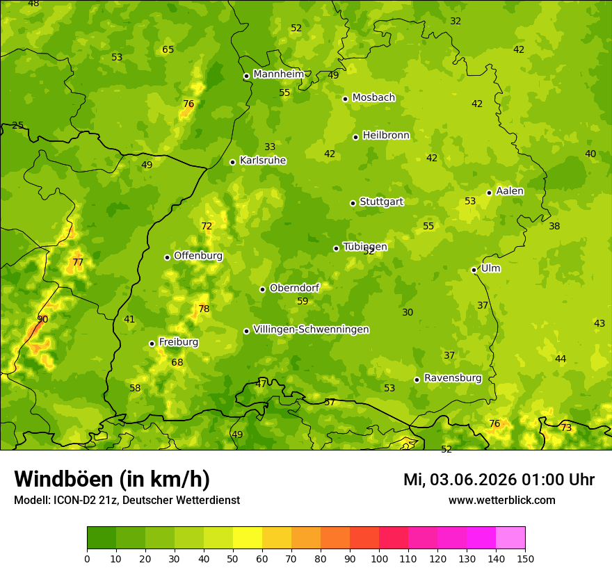Maximale Windböen