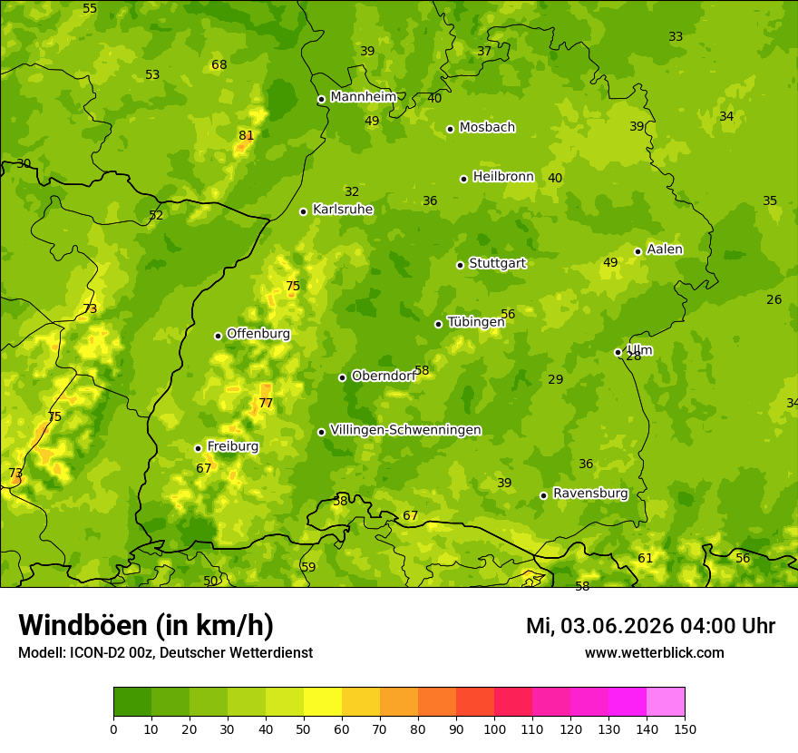 Maximale Windböen