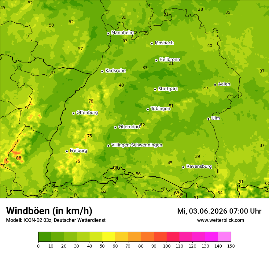 Maximale Windböen