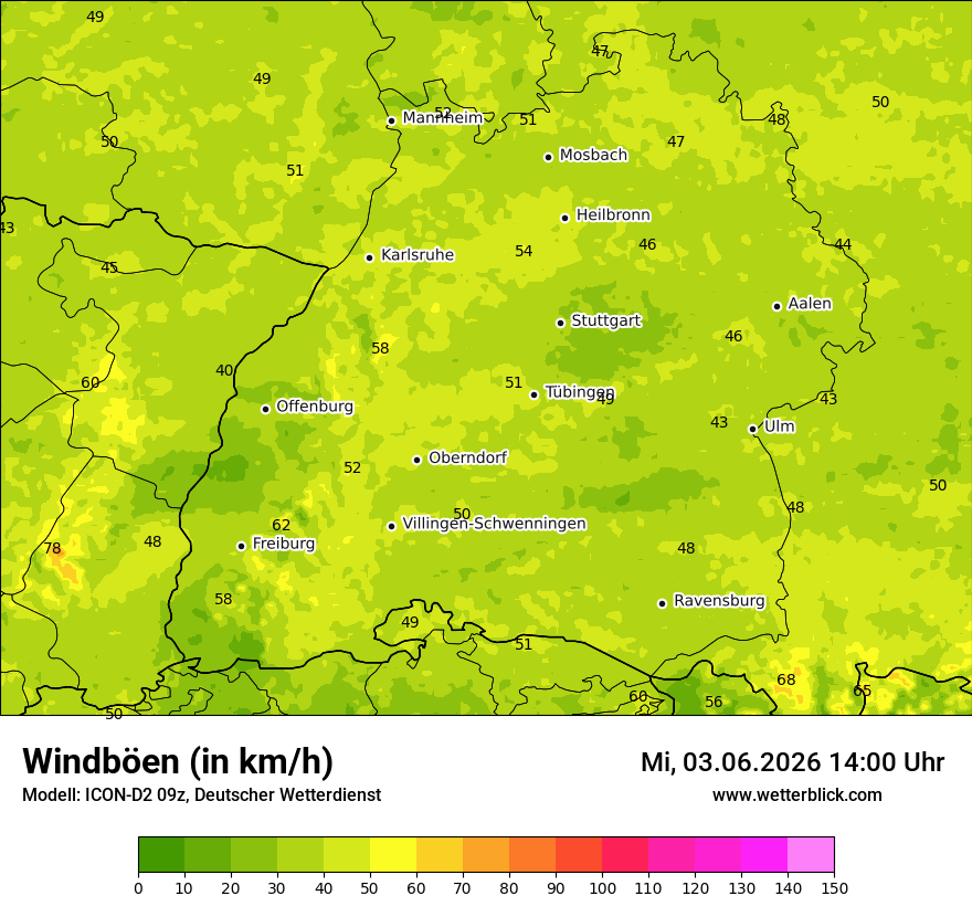 Maximale Windböen