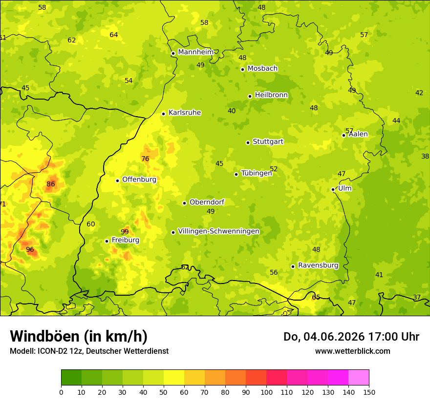 Maximale Windböen