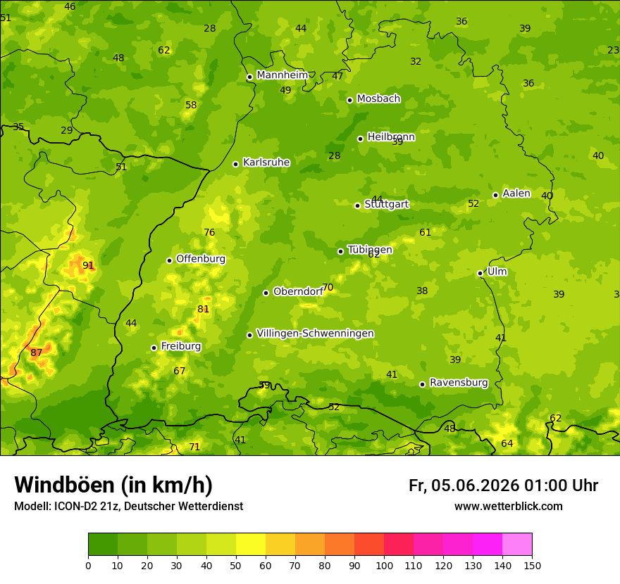 Maximale Windböen
