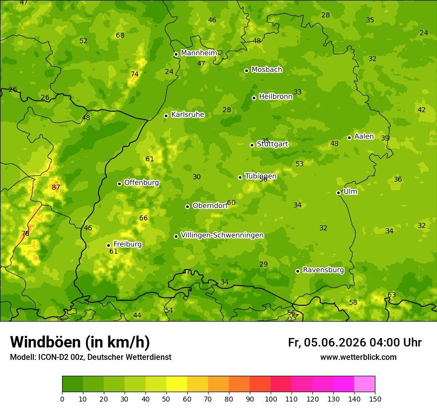 Maximale Windböen
