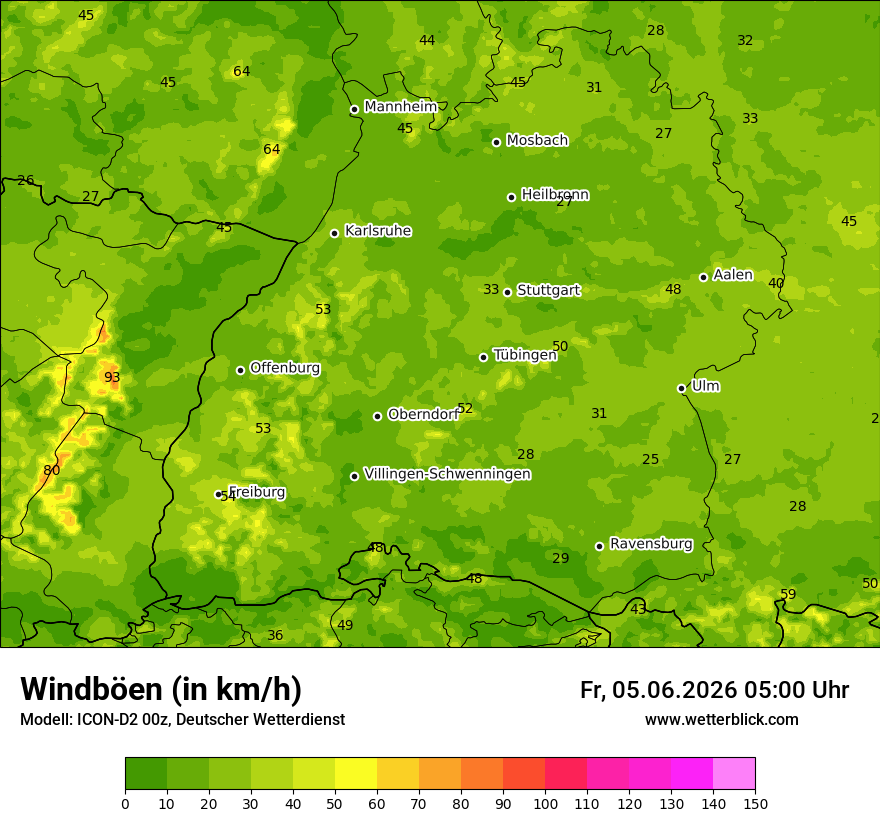 Maximale Windböen