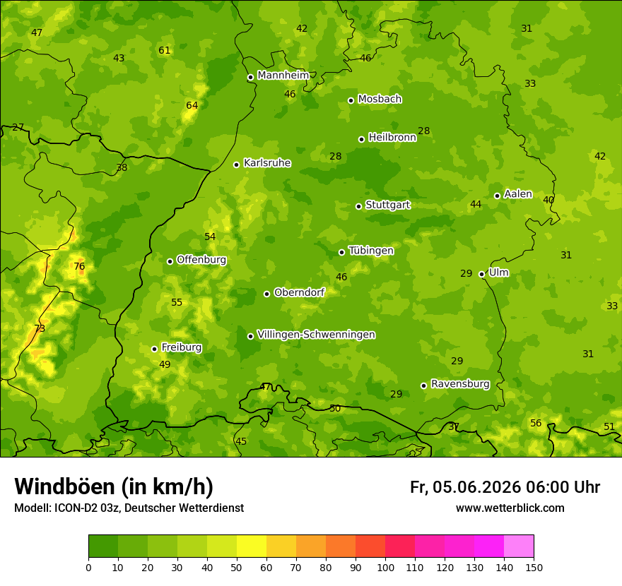Maximale Windböen