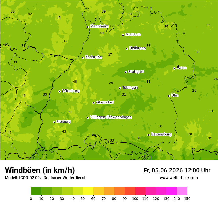 Maximale Windböen