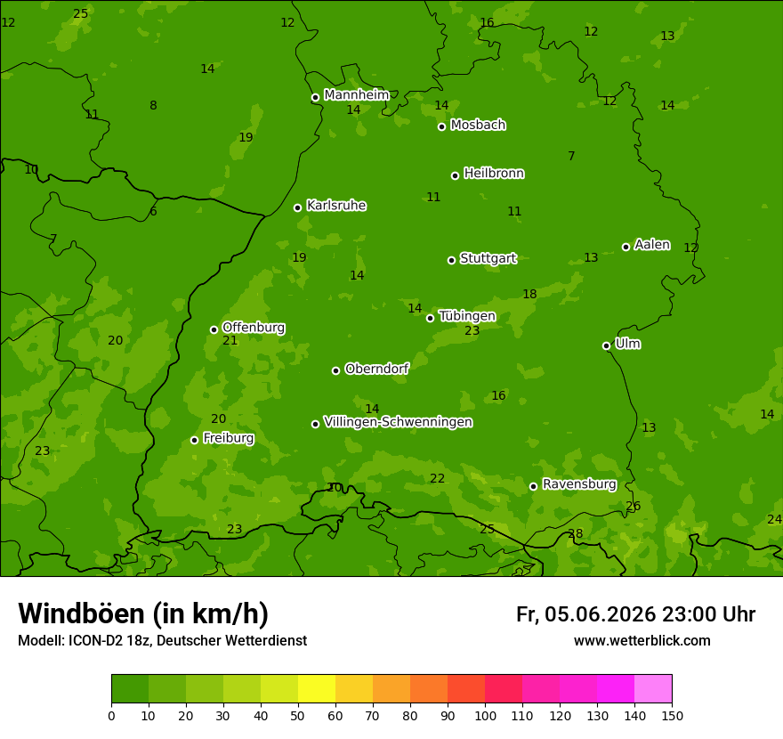 Maximale Windböen
