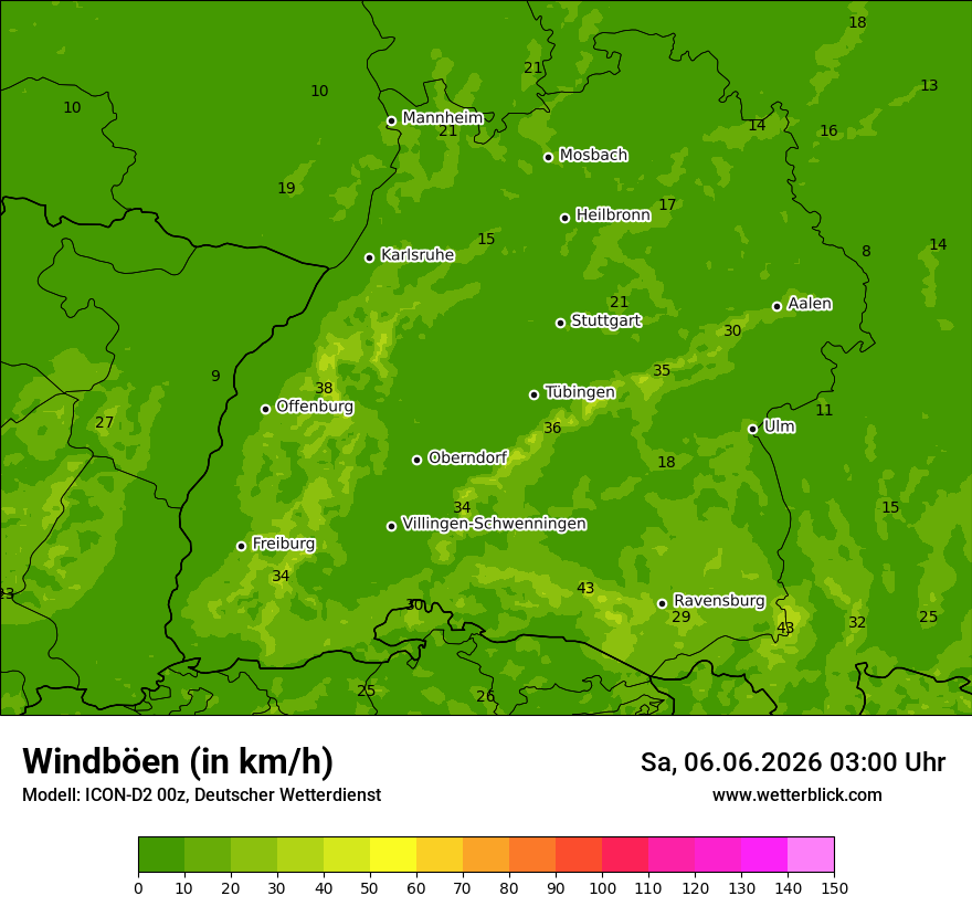 Maximale Windböen