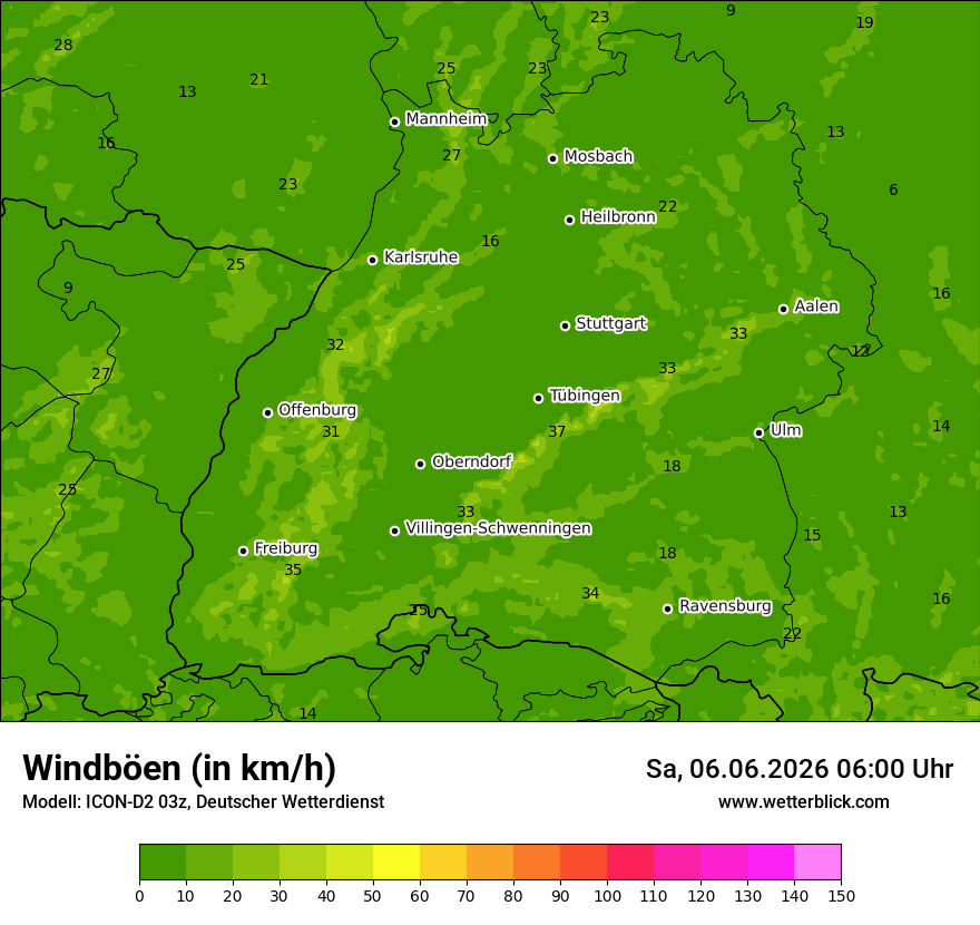 Maximale Windböen