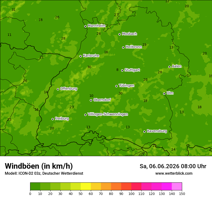 Maximale Windböen