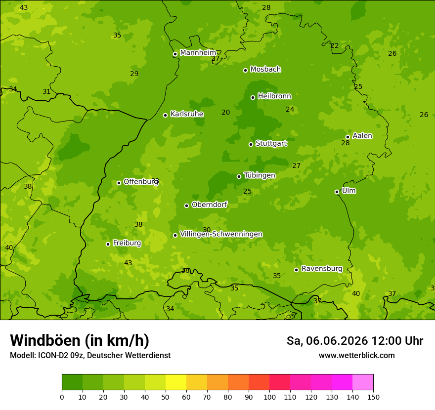 Maximale Windböen