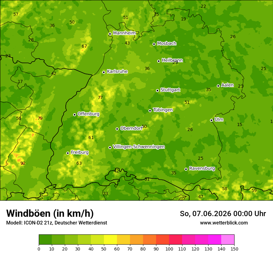 Maximale Windböen