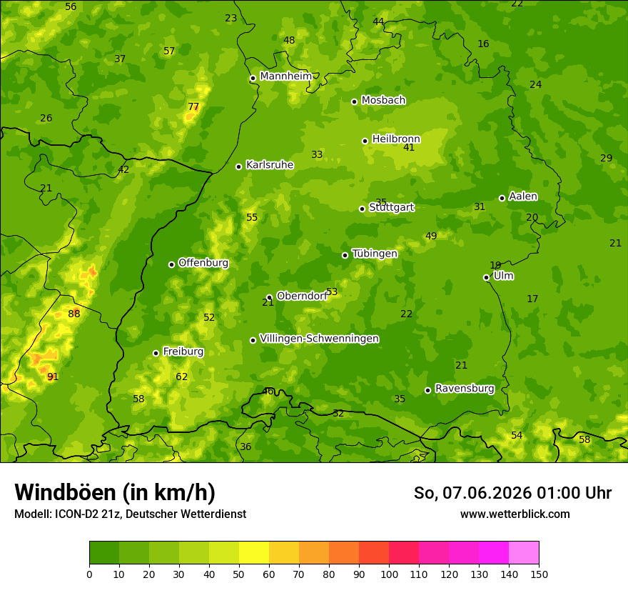 Maximale Windböen