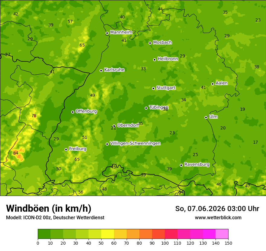 Maximale Windböen